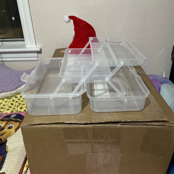 Craft Gear Plastic Craft Supply Box With Handle - 12.2" x 6.7" x 5.9" - EUC - Picture 3 of 6